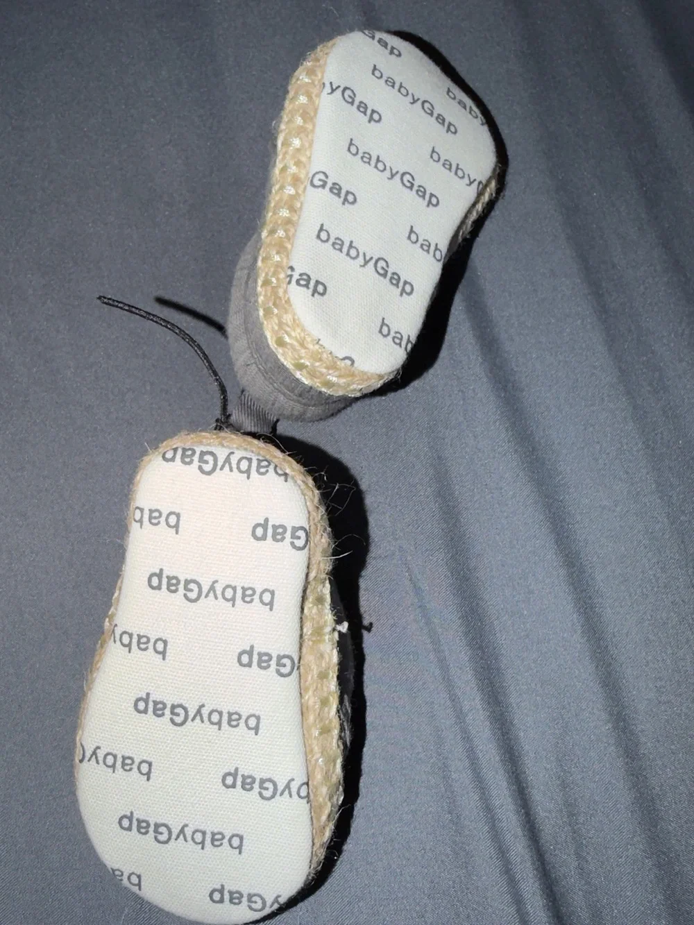 Baby Gap newborn gray espadrille slip on crib shoes 0 to 3 months